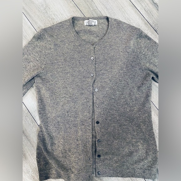 Vintage Bloomingdale’s Sutton Studio Cashmere Gray Cardigan Sz M - Picture 1 of 5